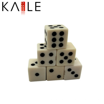 16mm Straight Corner Beige Dice with Black Dots